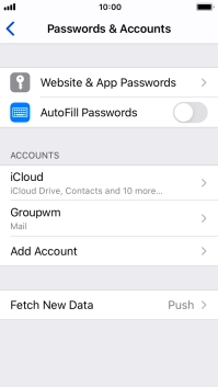 Press the name of the email account you've just set up. Press the name of the email account you've just set up.