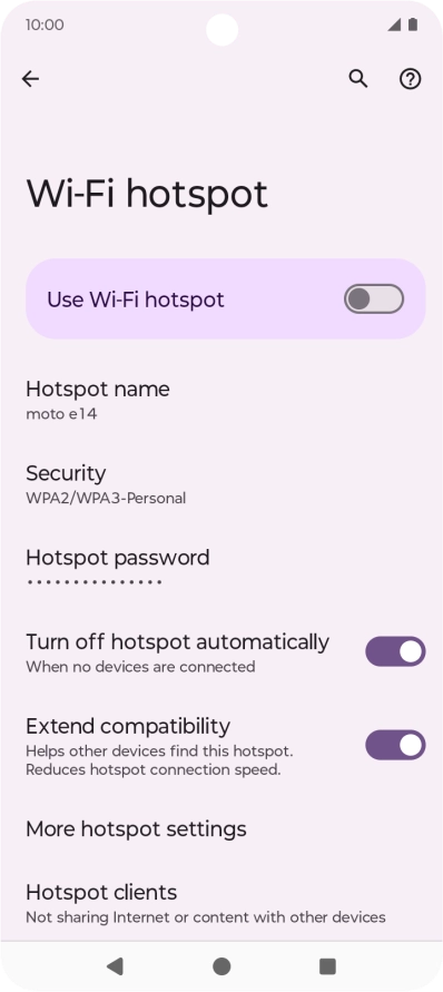 Press Hotspot name.