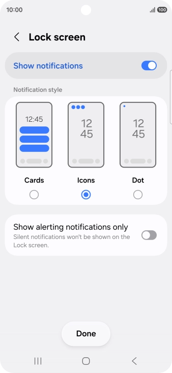 Press the required settings to turn them on or off. Press the required settings to turn them on or off.