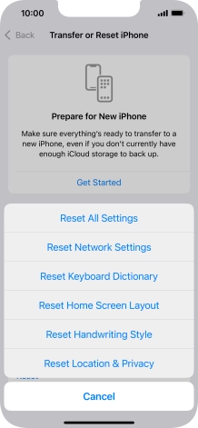 Press Reset All Settings.