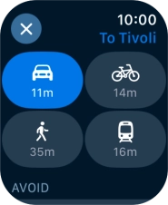 Press the required transport type. Press the required transport type.