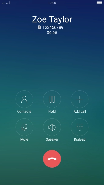 Press the end call icon.