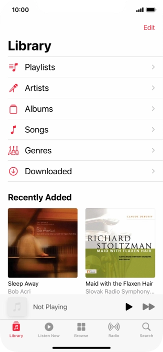Press Playlists.