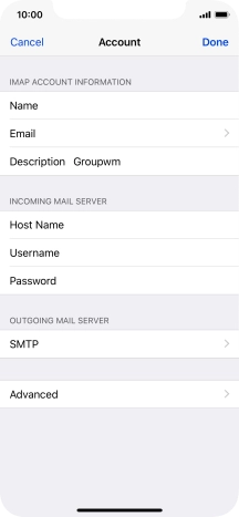 Press SMTP.