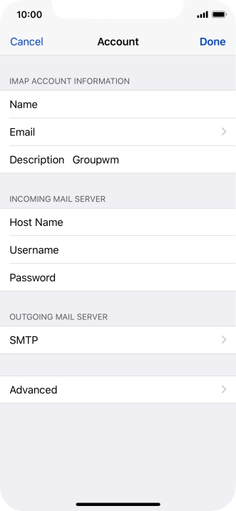 Press SMTP.