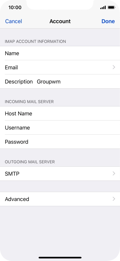 Press SMTP.