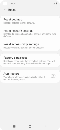Press Factory data reset.