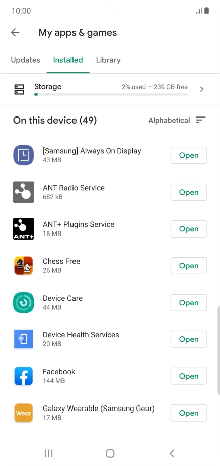 Press the required app. Press the required app.
