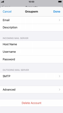 Press SMTP.