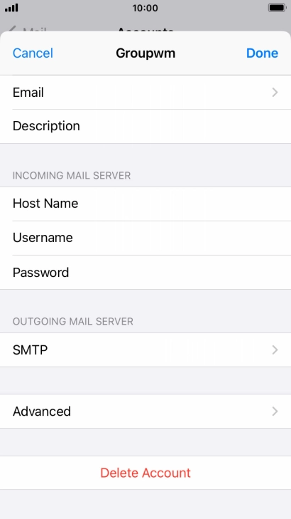 Press SMTP.
