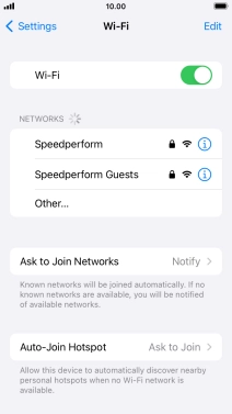 Press the required Wi-Fi network and key in the password for the Wi-Fi network.