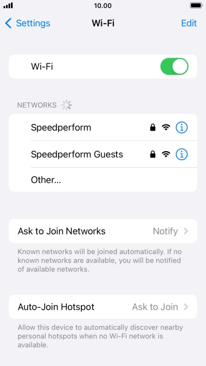 Press the required Wi-Fi network and key in the password for the Wi-Fi network.