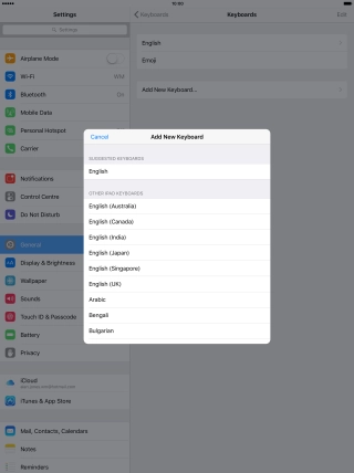 Press the required language to add it.