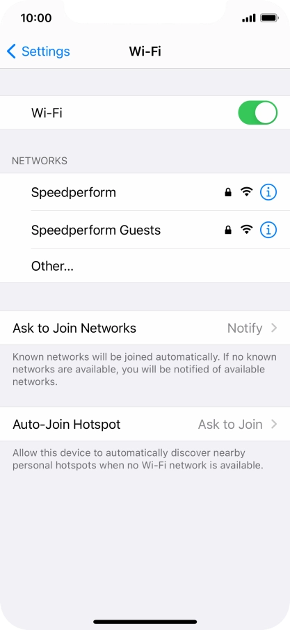 Press the required Wi-Fi network and key in the password for the Wi-Fi network.