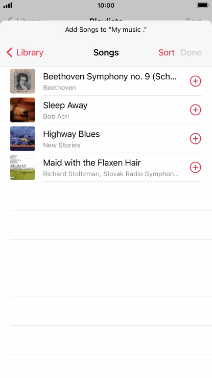 Go to the required category and press the required audio file.