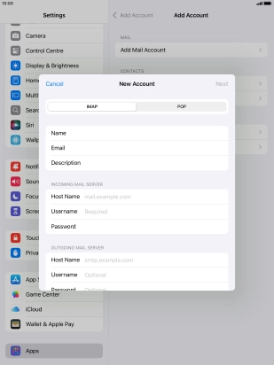 Press IMAP.