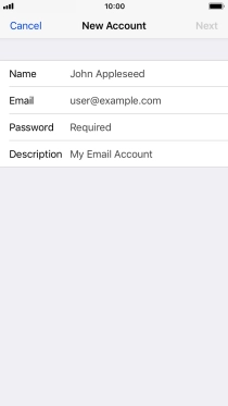 Press Name and key in the required sender name.
