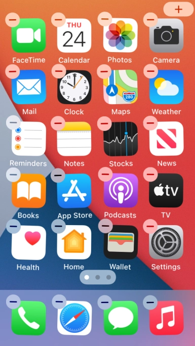 Press the home screen icon. Press the home screen icon.