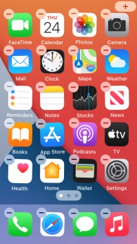 Press the home screen icon. Press the home screen icon.