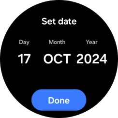 Slide your finger up or down on the screen to set the required date. Slide your finger up or down on the screen to set the required date.