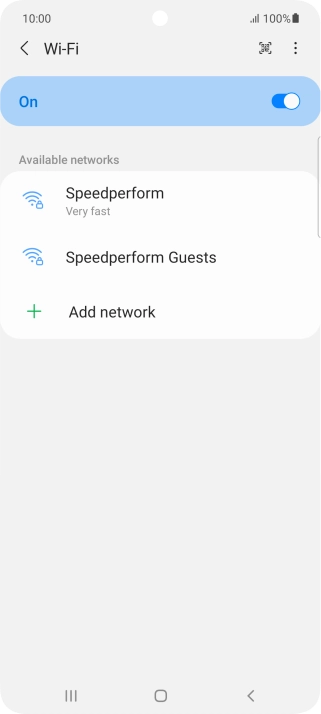 Press the required Wi-Fi network.
