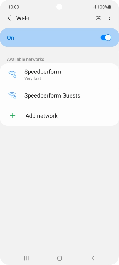 Press the required Wi-Fi network.