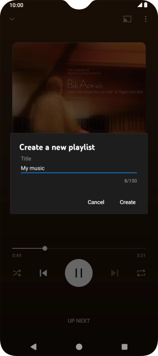Key in a name for the playlist and press Create.