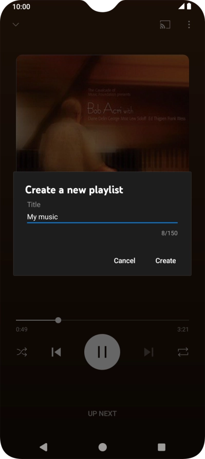 Key in a name for the playlist and press Create.