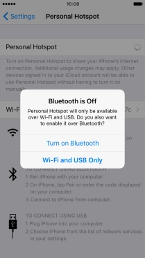 Press WiFi and USB Only. An internet connection from your computer via your phone is automatically established.