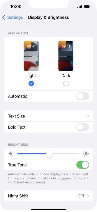Press Dark.