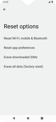 Press Erase all data (factory reset).