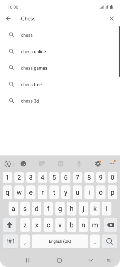 Key in the name or subject of the required app and press the search icon.