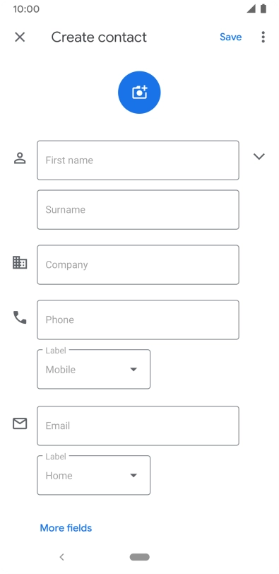 Press First name and key in the required first name. Press First name and key in the required first name.
