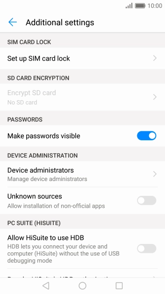 Press  Set up SIM card lock.