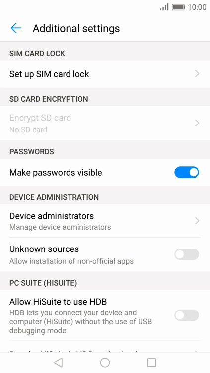 Press  Set up SIM card lock.