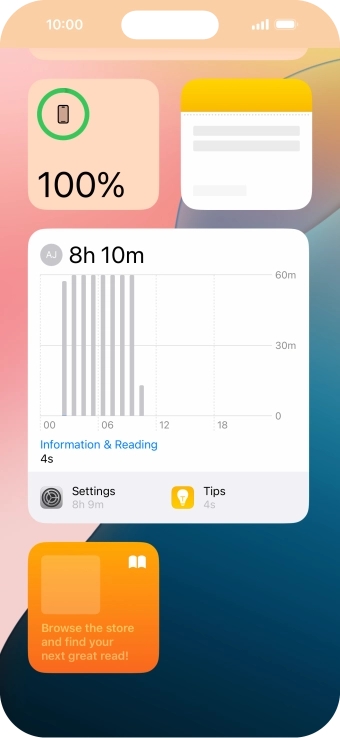 Press and hold the required widget until a pop-up menu is displayed. Press and hold the required widget until a pop-up menu is displayed.