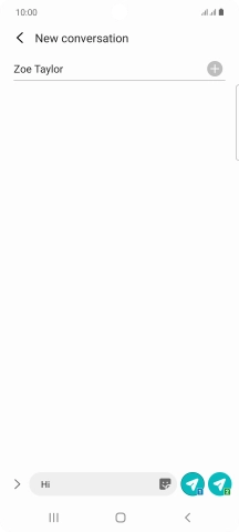 Press the send icon when you've finished your text message.