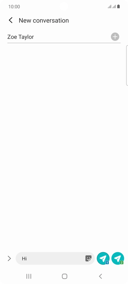 Press the send icon when you've finished your text message.