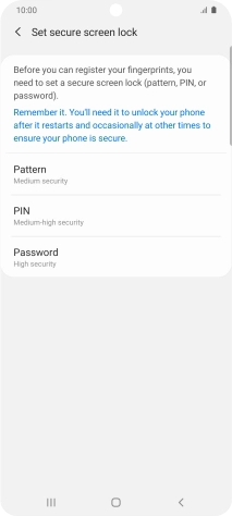Press the required phone lock code and follow the instructions on the screen to create an additional phone lock code.
