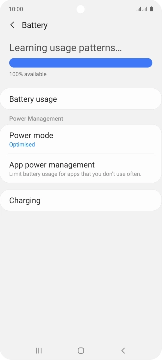 Press Power mode.