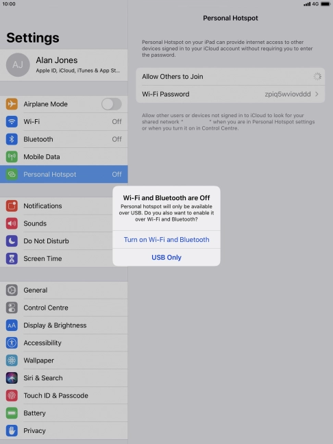 If Wi-Fi is turned off, press Turn on Wi-Fi and Bluetooth. If Wi-Fi is turned off, press Turn on Wi-Fi and Bluetooth.