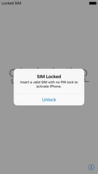 If your SIM is locked, press Unlock. If your SIM is locked, press Unlock.