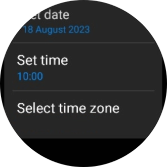 Press Set time. Press Set time.