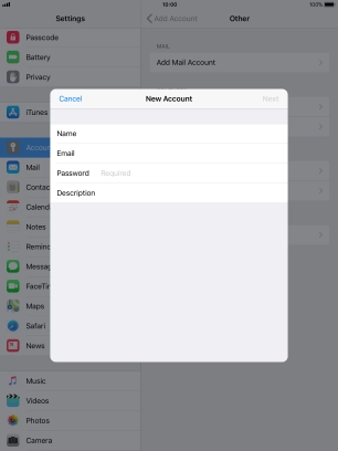 Press Password and key in the password for your email account. Press Password and key in the password for your email account.