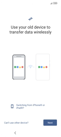 Follow the instructions on the screen to transfer content from another phone. Follow the instructions on the screen to transfer content from another phone.