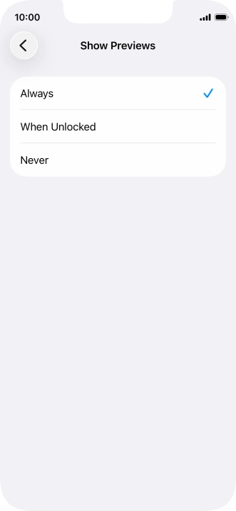 To select notification preview on the lock screen, press Always. To select notification preview on the lock screen, press Always.