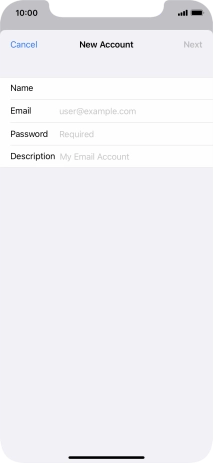 Press Email and key in your email address.