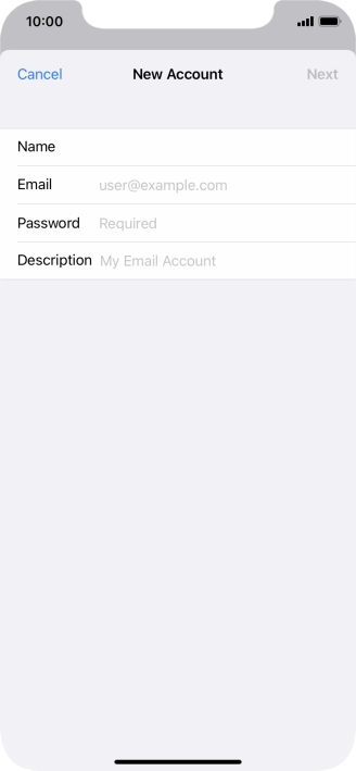 Press Email and key in your email address.