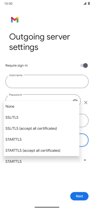 Press SSL/TLS.