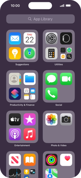Press the required app. Press the required app.